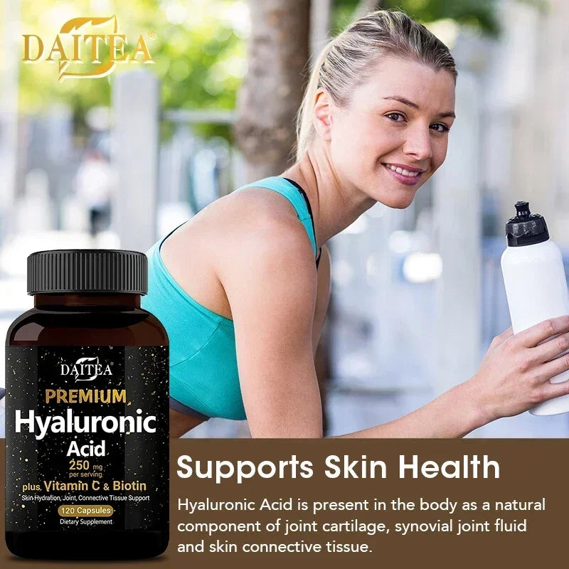 Premium Hyaluronic Acid  Supplement | Contains Vitamin C and Biotin, Skin Moisturizing, Maintain Joint Health, Promote Hair Growth