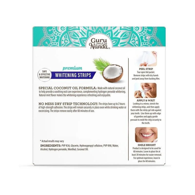 Whitening Strips, 7-day treatment (7 Packets - 2 Strips per pack)- Enamel-Safe Strips for Sensitive Teeth - Non-Slip, Dry Strip